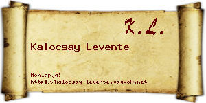 Kalocsay Levente névjegykártya