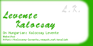 levente kalocsay business card